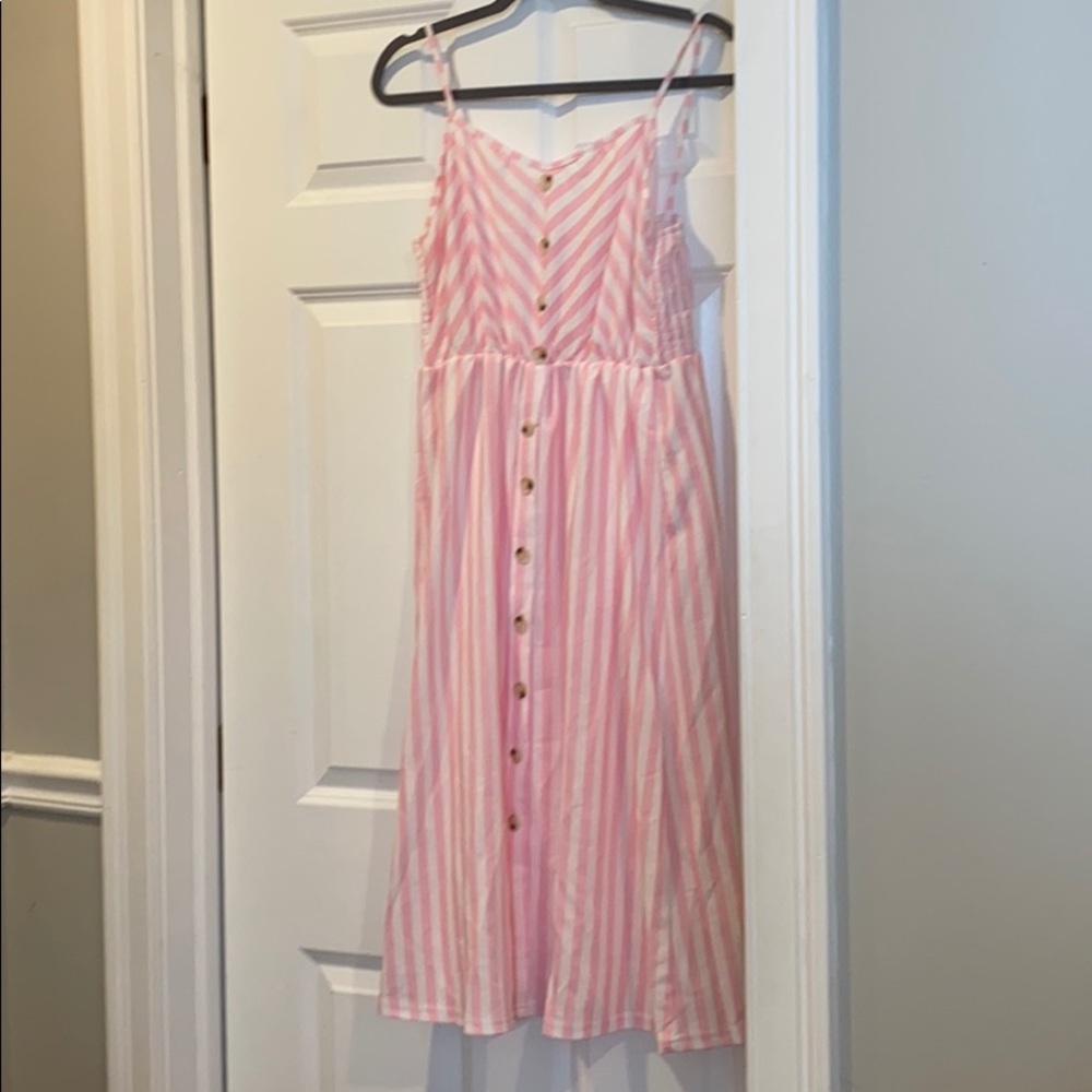 Pink stripe summer dress